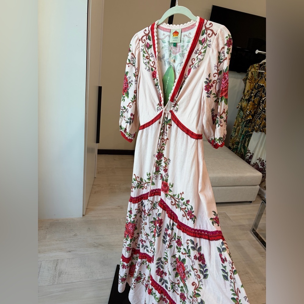 NWT FARM Rio Pink Floral Maxi Dress - Picture 9 of 11